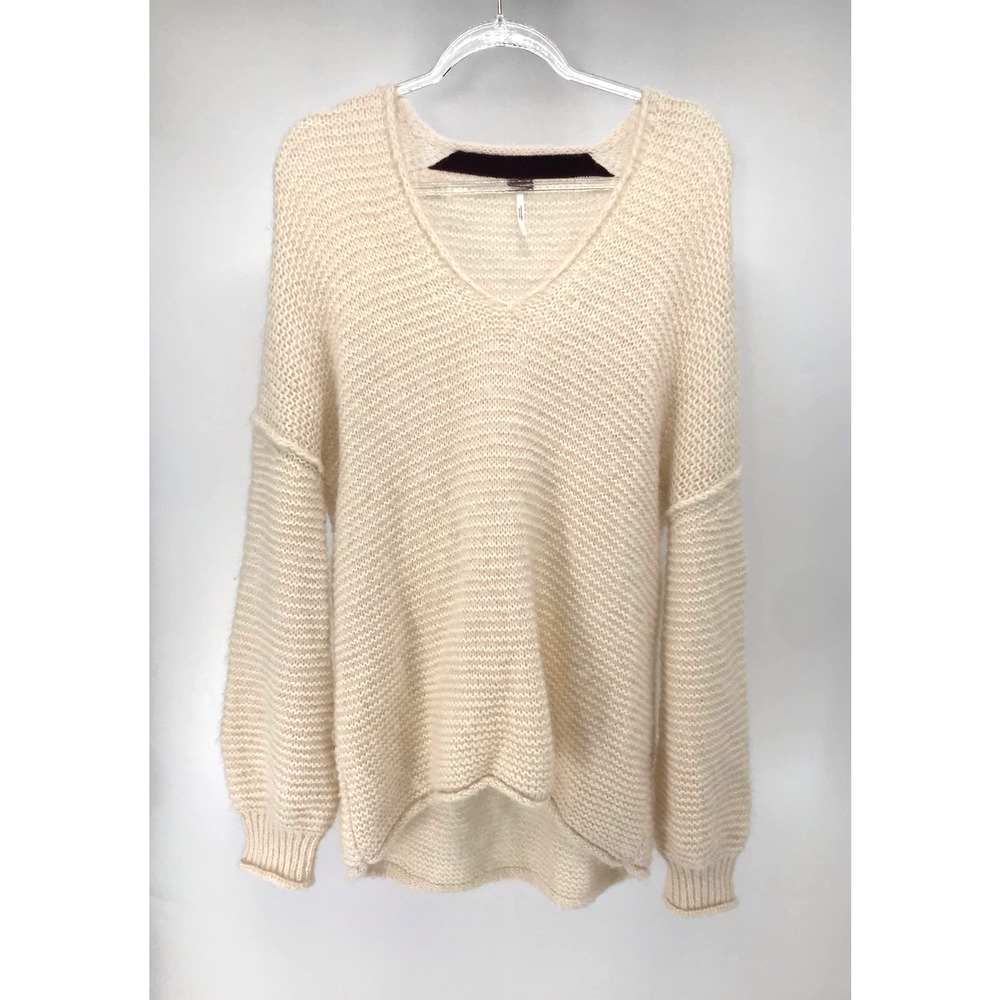 Free People Cream Knit Sweater